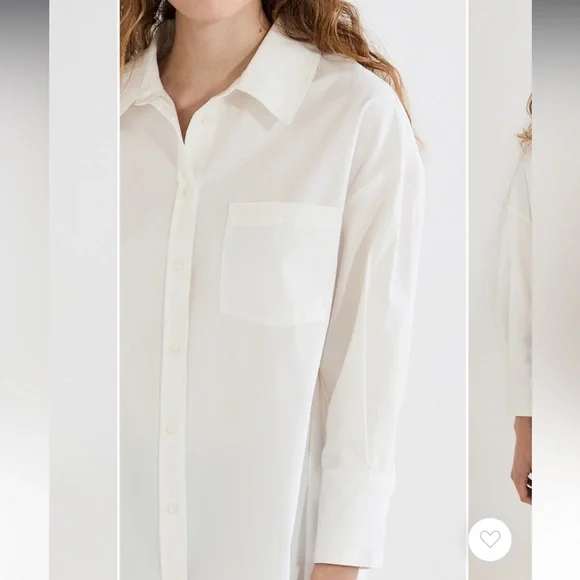 Anine Bing Mika White Cotton Button-Up Shirt XS EUC - Picture 6 of 11